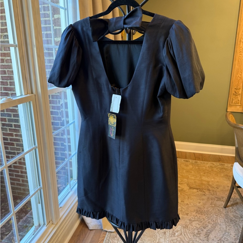 Plenty by Tracy Reese Black Silk Puff Sleeve Mini Dress. NWT - Picture 3 of 8